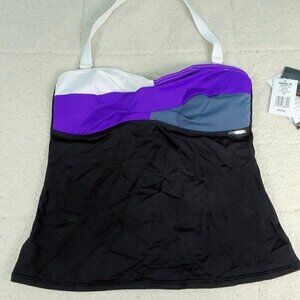NEW ZeroXposur Grape/Gray/Black/White Tankini Size 6